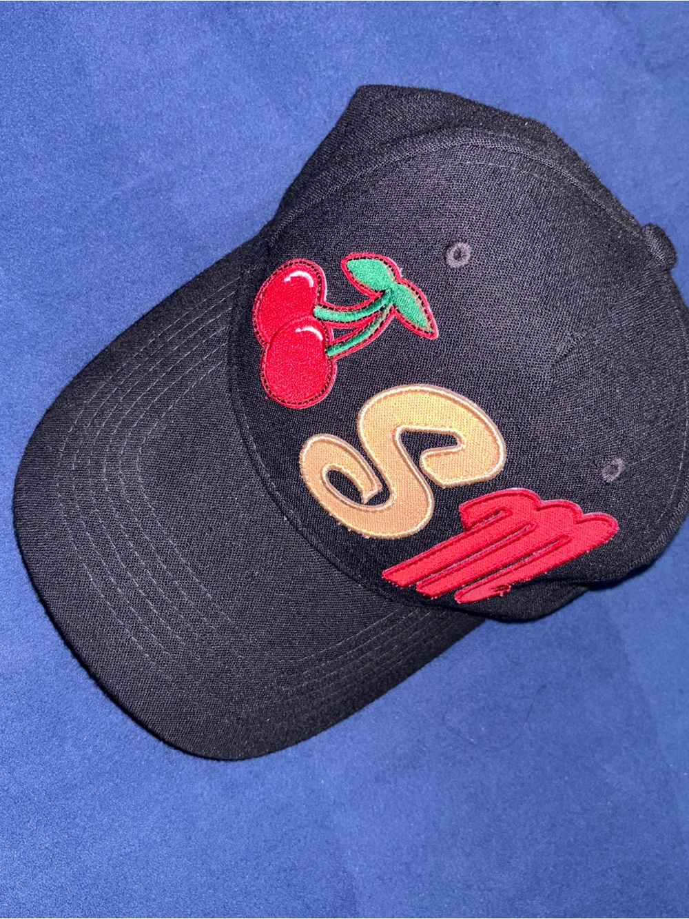 Steve Madden Baseball Cap with Red Cherry Patch